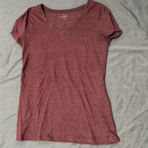 Women's Maroon V-Neck Top
